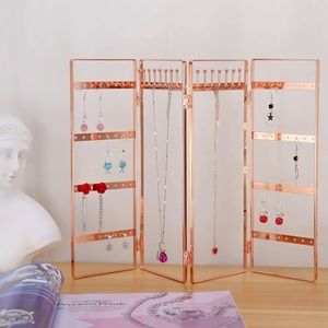 4-Panel Jewelry Organizer, Metal Jewelry Holder